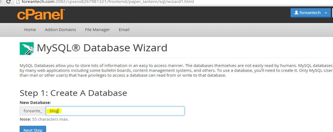 Create a database